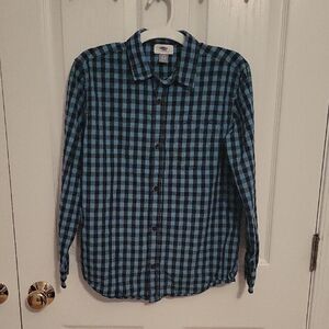 Old Navy Boy's Plaid Shirt in Blue and Black